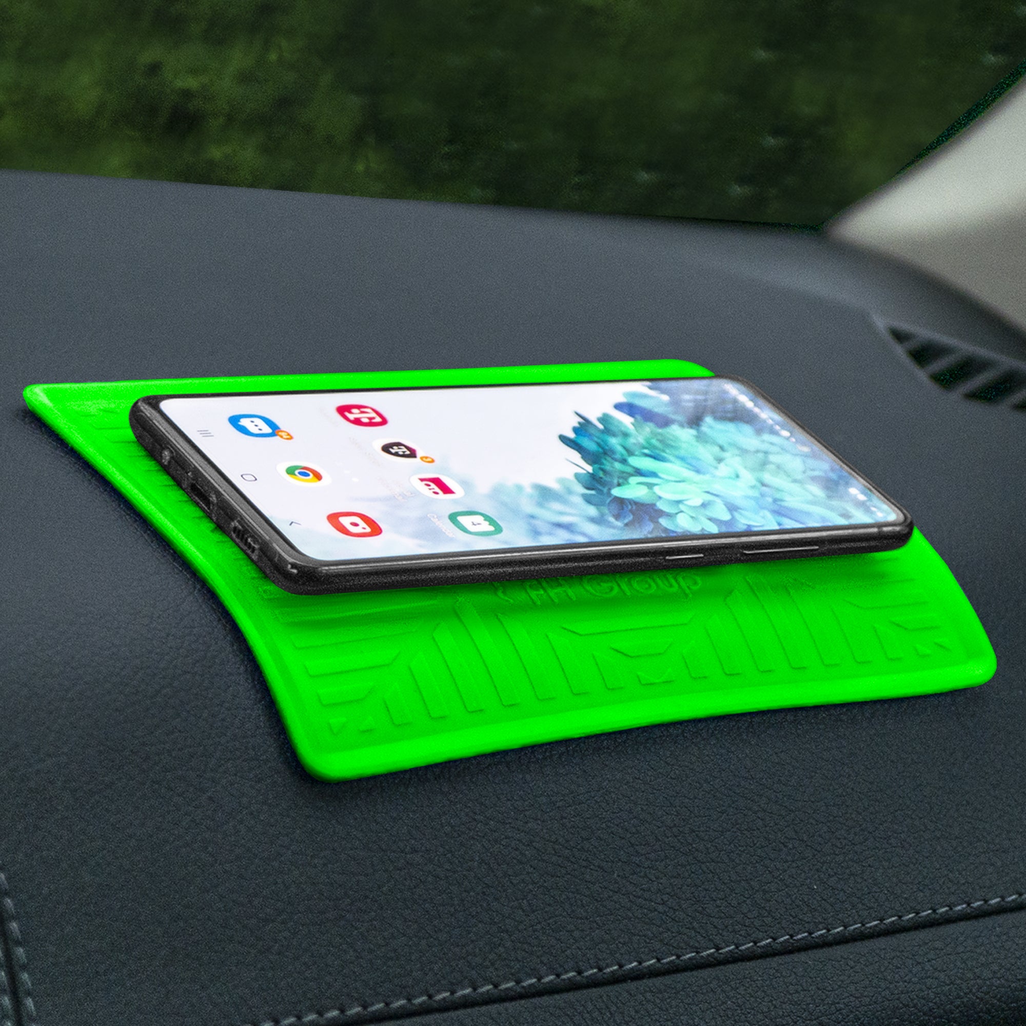 Silicone Anti-Slip Dash Mat Green