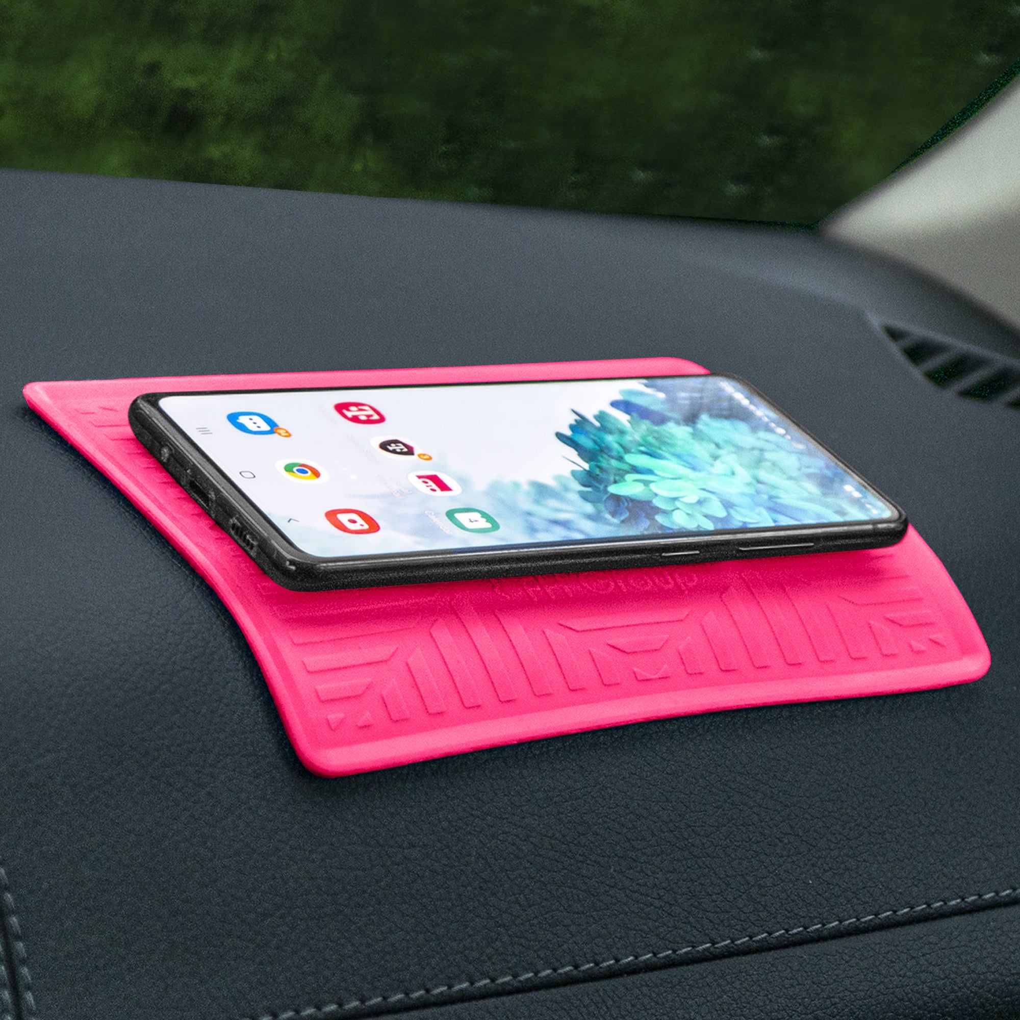 Silicone Anti-Slip Dash Mat Magenta