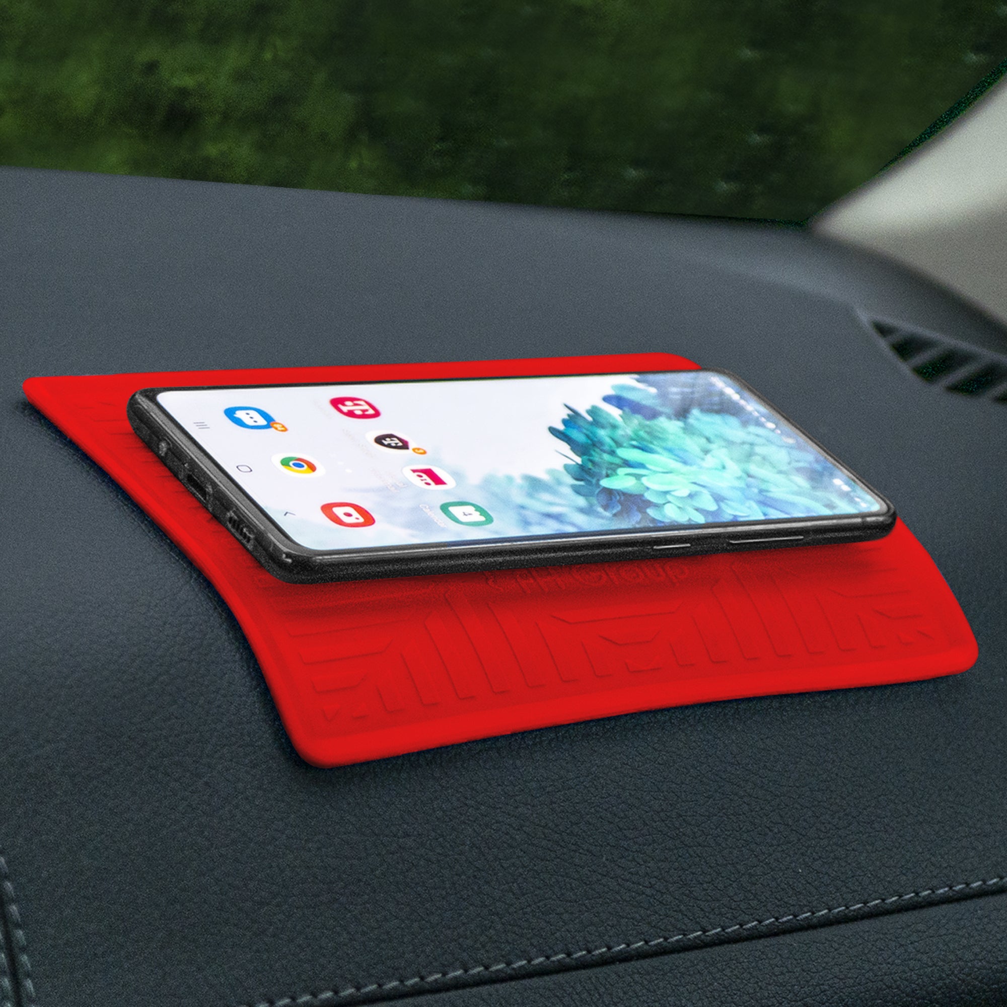 Silicone Anti-Slip Dash Mat Red