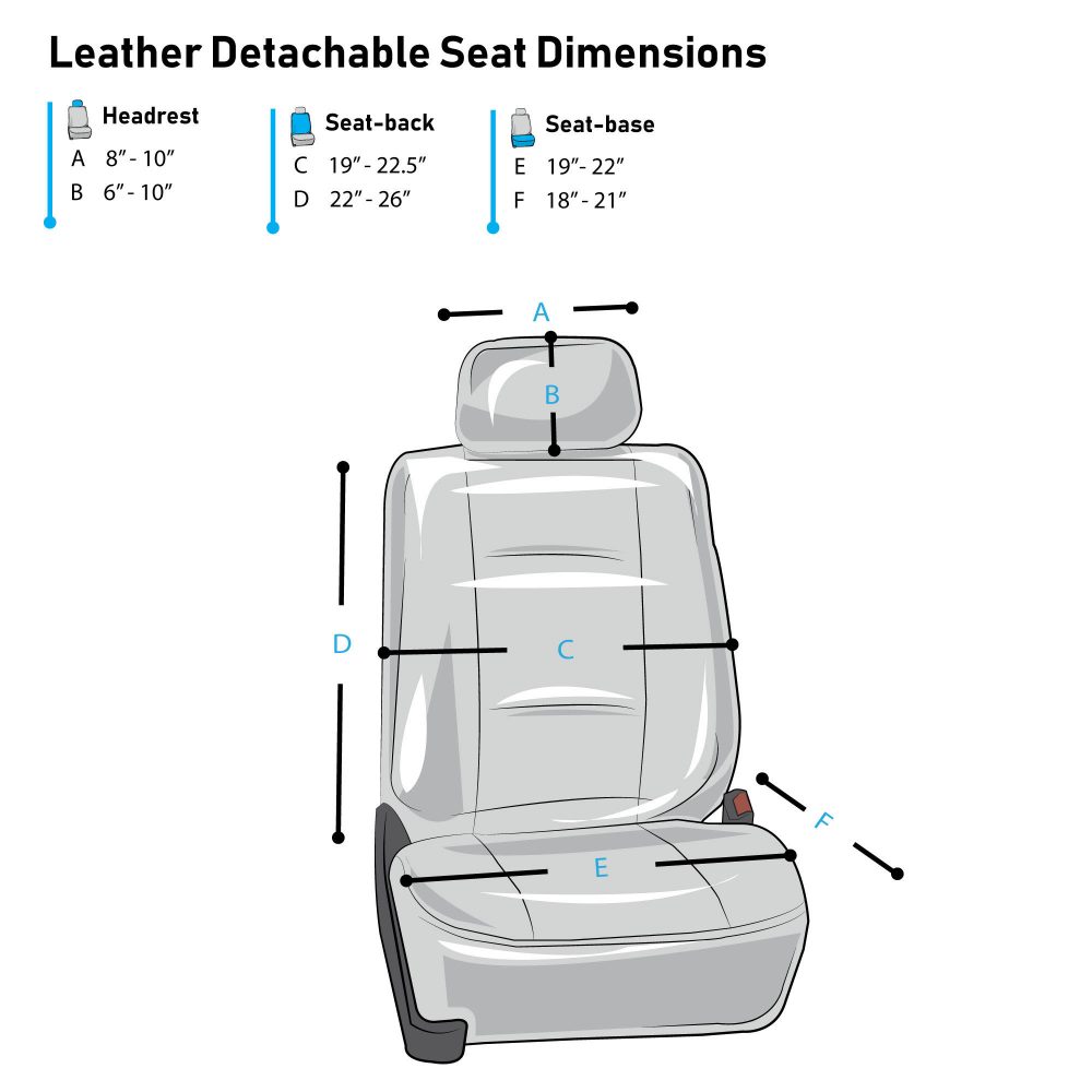 FH Group Universal Fit PU Leather Car Seat Covers for Truck SUV Van - Front Set - Picture 2 of 34