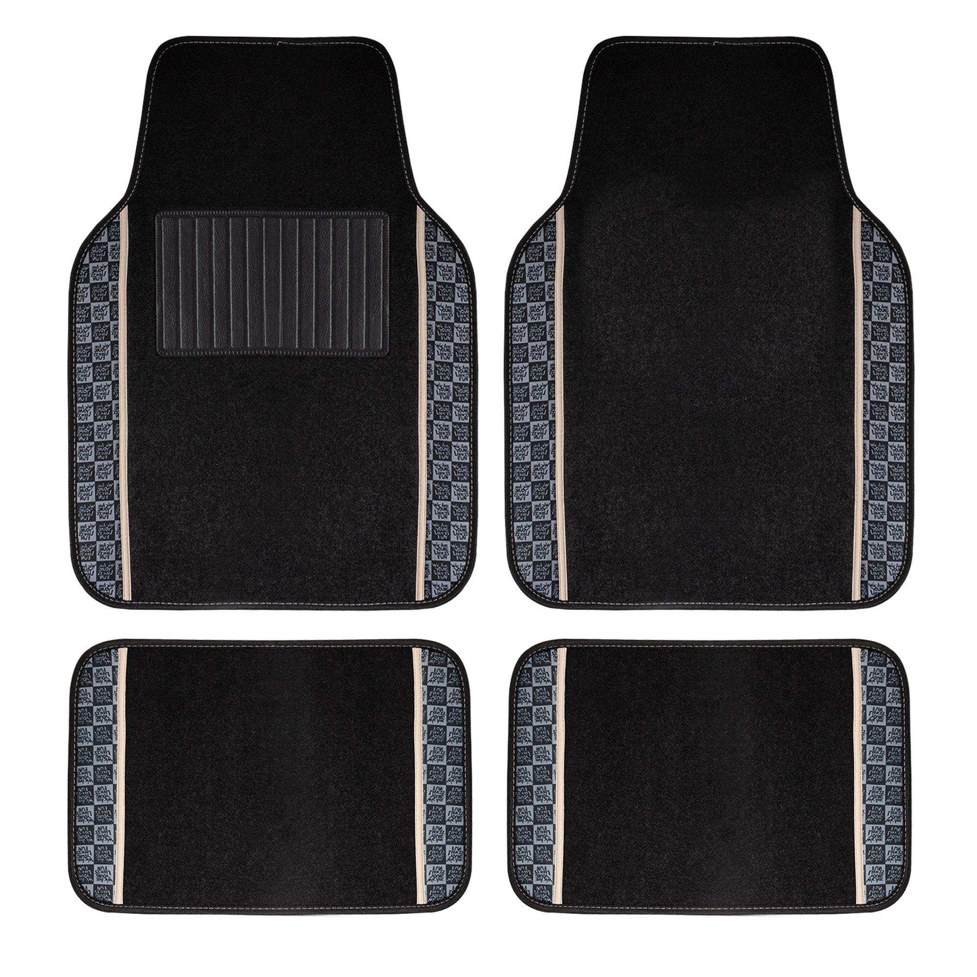 We Are Young Life is Fun Print Non-Slip Carpet Floor Mats - Full Set Beige
