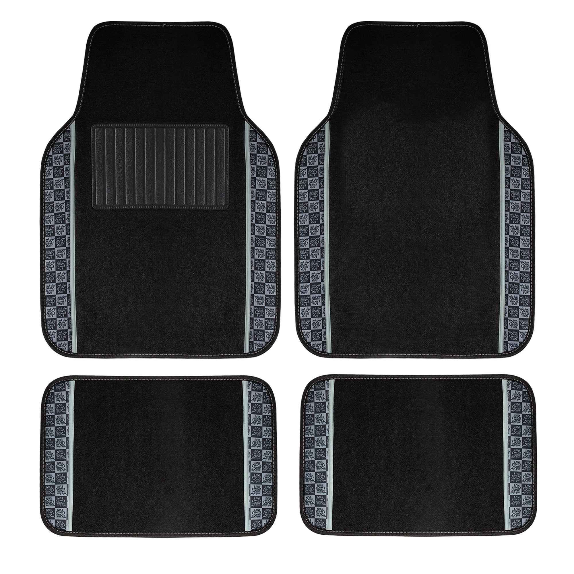 We Are Young Life is Fun Print Non-Slip Carpet Floor Mats - Full Set Gray
