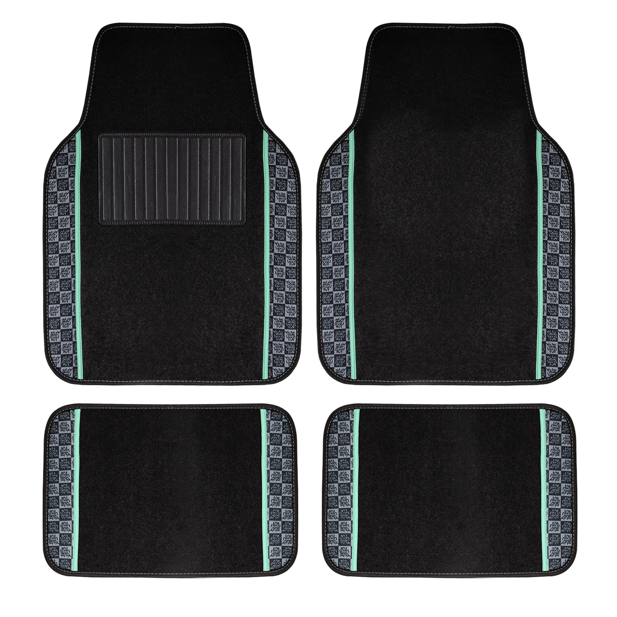 We Are Young Life is Fun Print Non-Slip Carpet Floor Mats - Full Set Mint