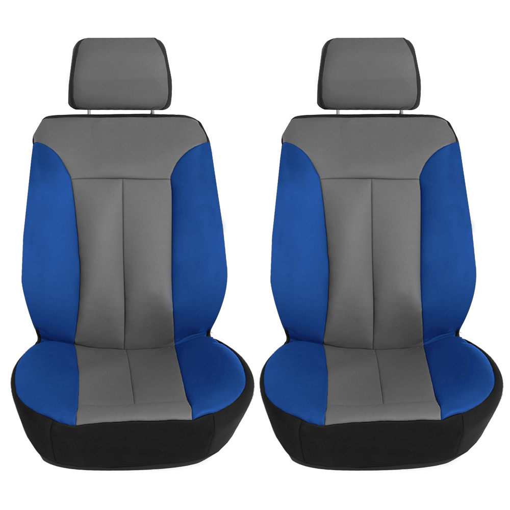 Apex90 Superior Faux Leather Car Seat Covers - Front Set Blue
