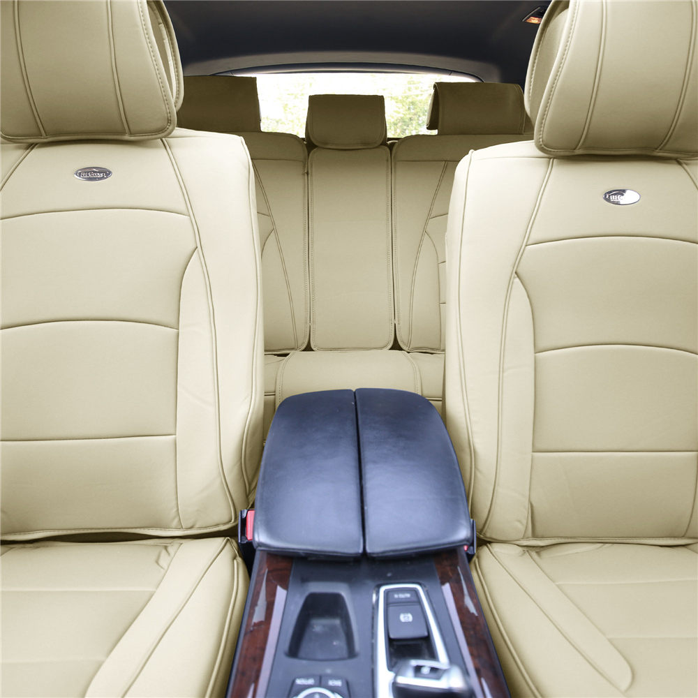 Ultra Comfort Deluxe Leatherette Seat Cushions - Full Set Beige