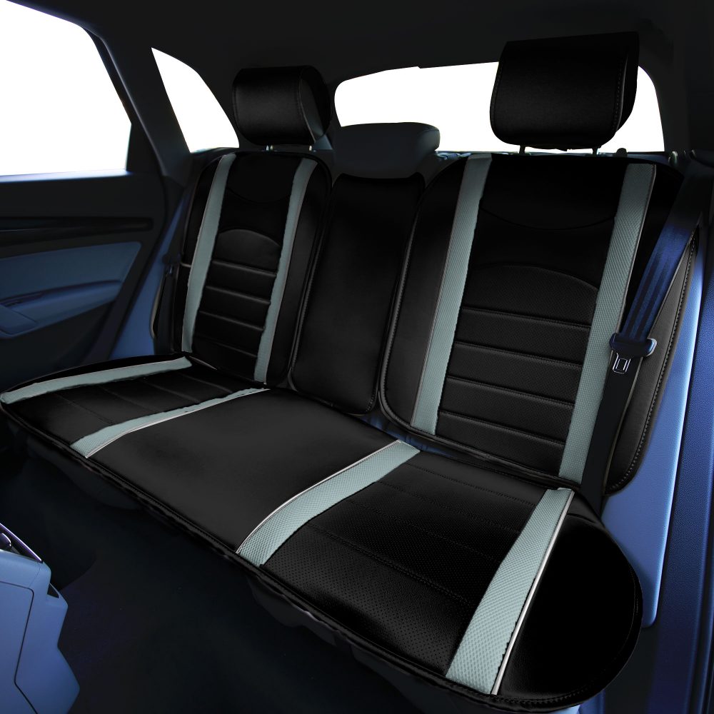 NeoBlend Leatherette Seat Cushions - Rear Gray / Black