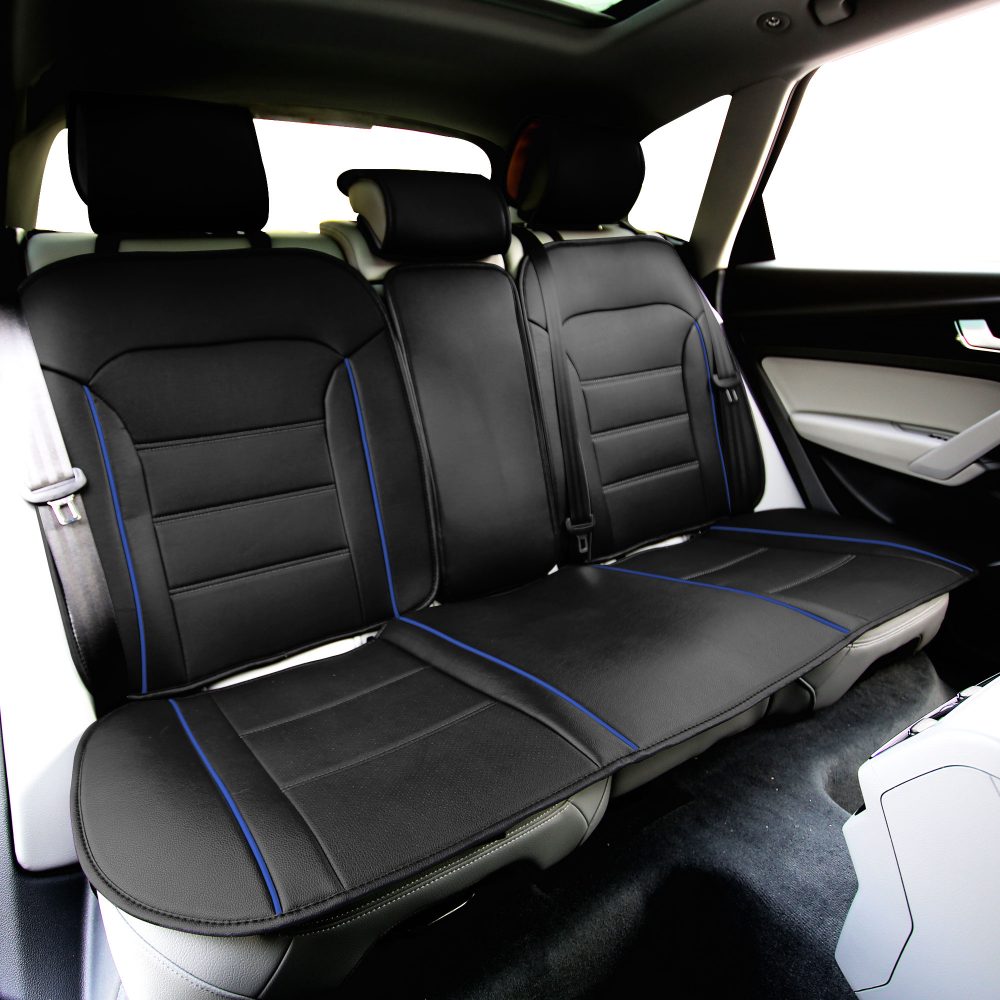 Futuristic Faux Leather Seat Cushions - Rear Bench Blue