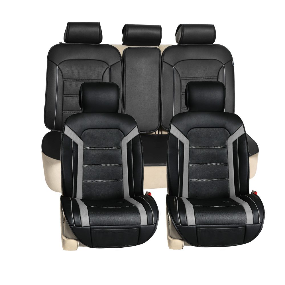 Futuristic Faux Leather Seat Cushions - Full Set Gray