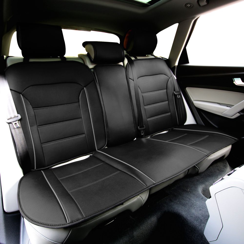 Futuristic Faux Leather Seat Cushions - Rear Bench Gray