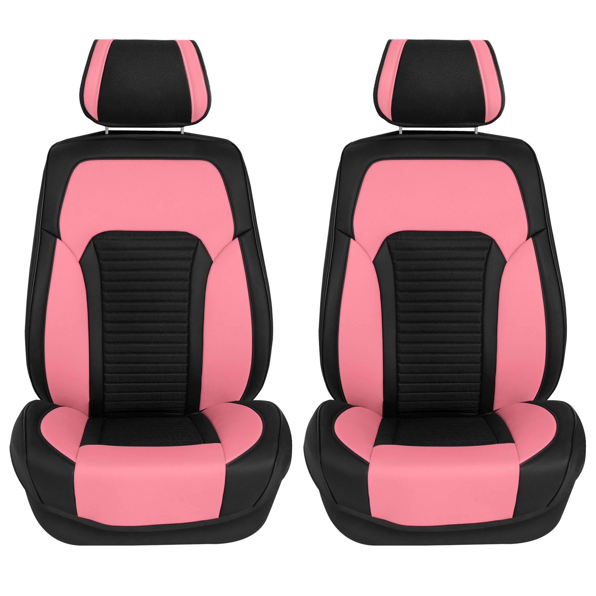 Tour19 Faux Leather 3D Mesh Seat Cushions - Front Set Pink